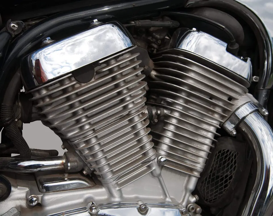 Moteur de moto en gros plan
