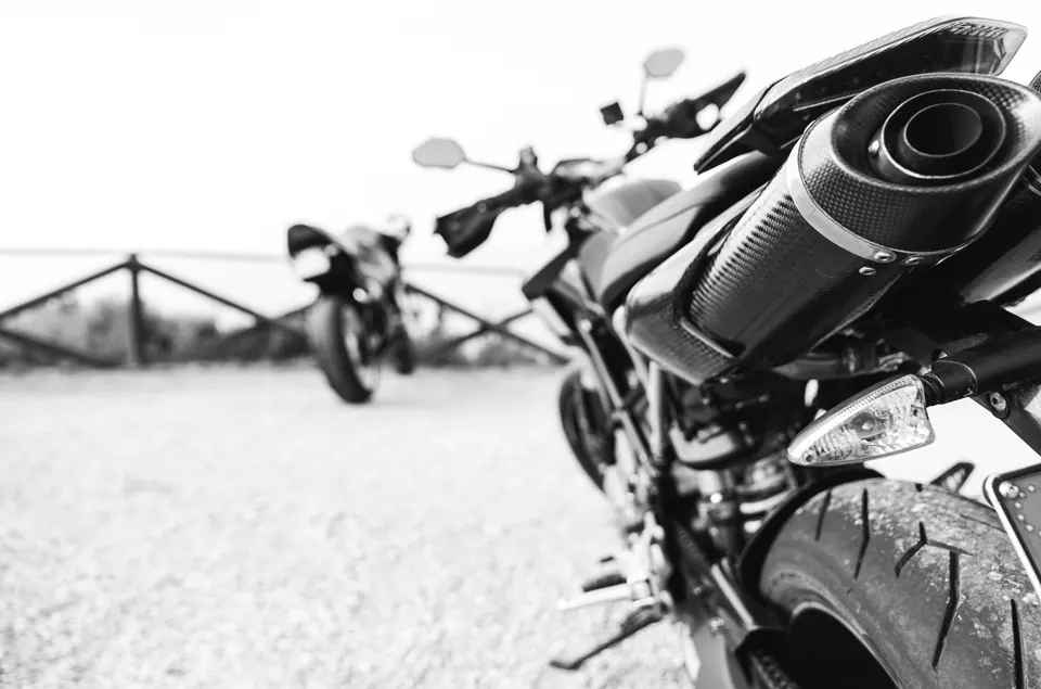Pot d’échappement de moto en gros plan